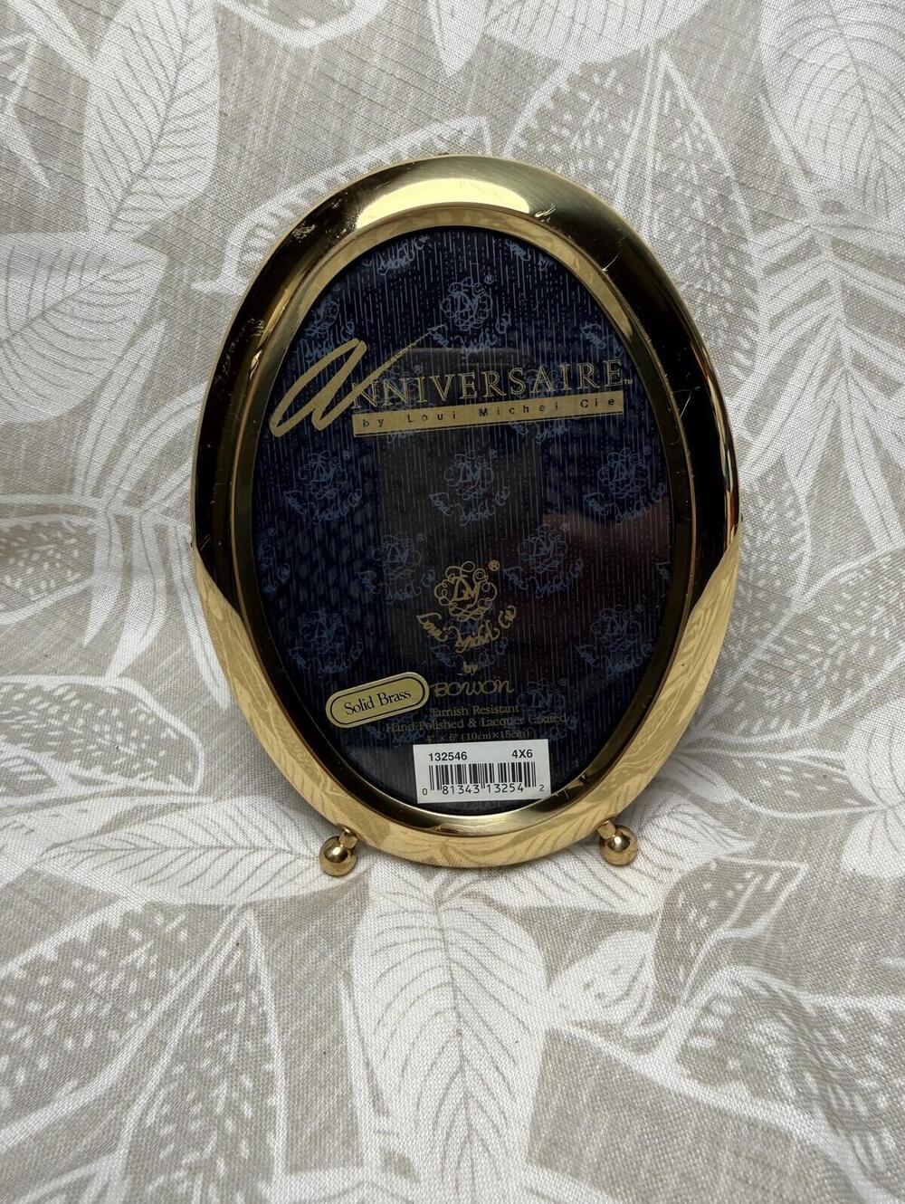 Louis Michel Cie Anniversaire Solid Brass Oval Picture Frame 4x6